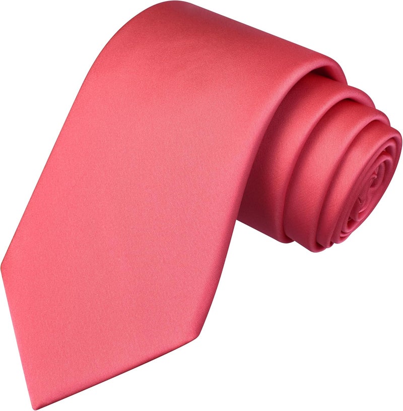 Branduce 3.15"（8cm） Mens Solid Satin Tie Pure Color Necktie for Business and Wedding + Gift Box - Image 1